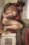 Michelangelo Buonarroti Ignudo oil on canvas